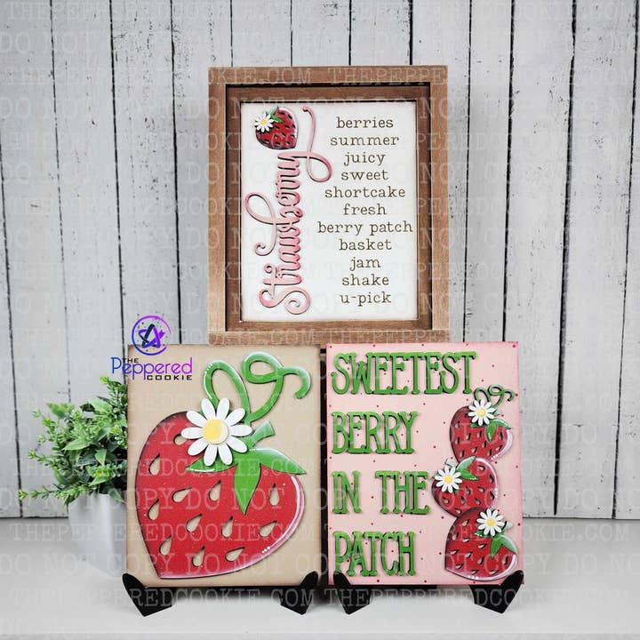 Home Decor - Berry Sweet Sign Trio UNFINISHED for wholesale by The Peppered Cookie
