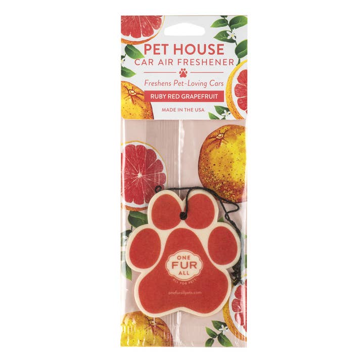 Ruby Red Grapefruit Car Air Freshener for wholesale by Pet House by One Fur All