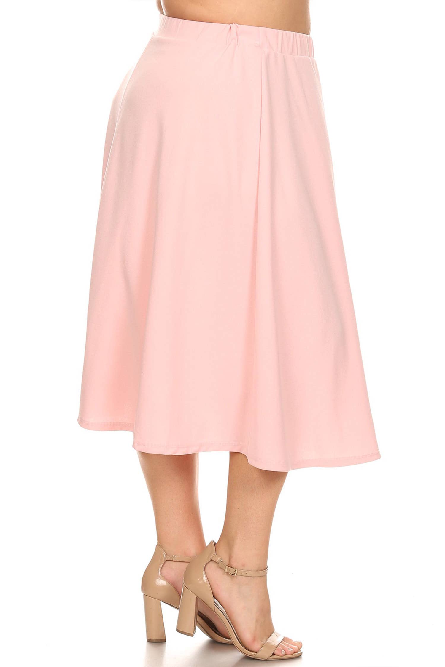 MOA COLLECTION - Vente Jupe – femme - Jupe mi-longue taille trapèze taille haute pour femmes17