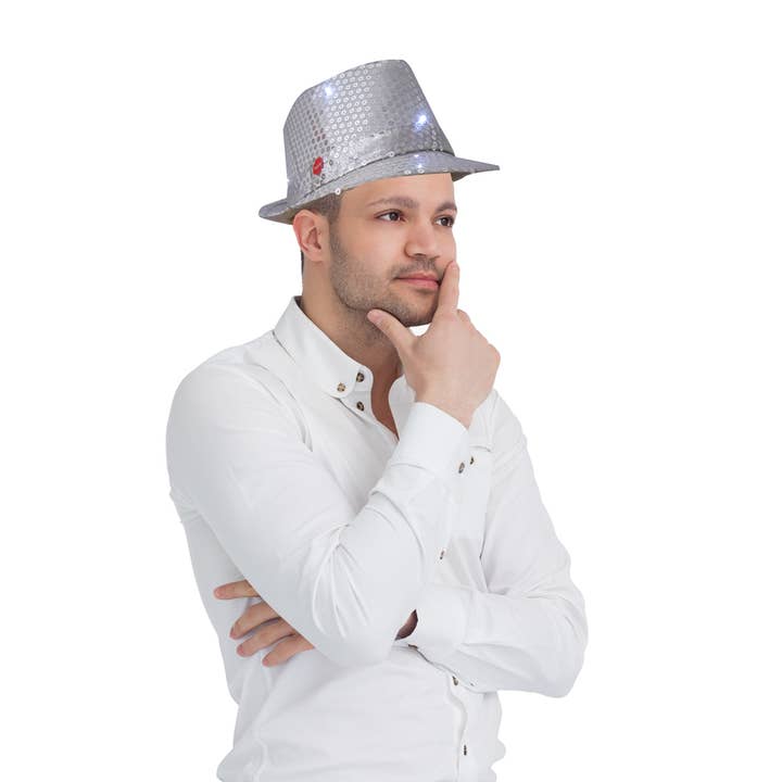 Dress Up America - Wholesale Costume - Men's - Black Hat with Flashing Lights - Adults