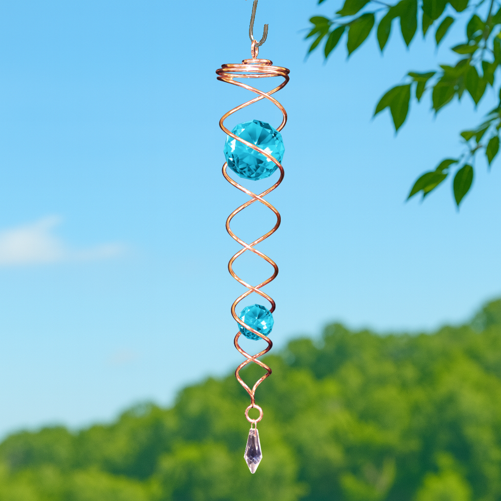 Spinfinity Designs - Wholesale Wind Spinner - Copper / Aqua - Crystal Twister Wind Spinner1