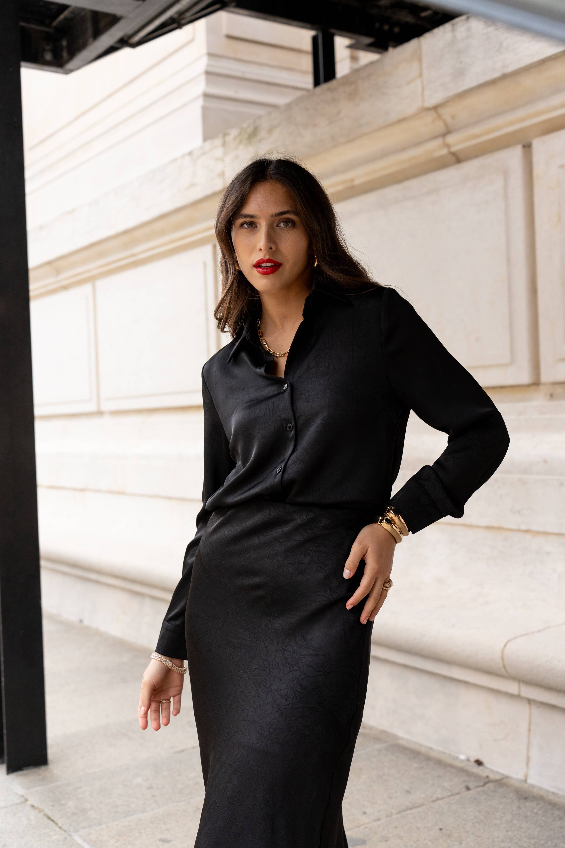 LULUMARY - Wholesale Skirt - Women's - Satin Skirt SK8568