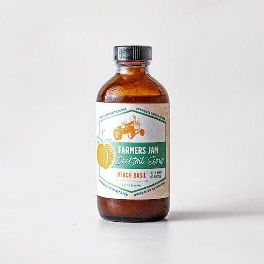 Farmers Jam - Wholesale Cocktail Mix/Syrup - Peach Basil Cocktail Syrup