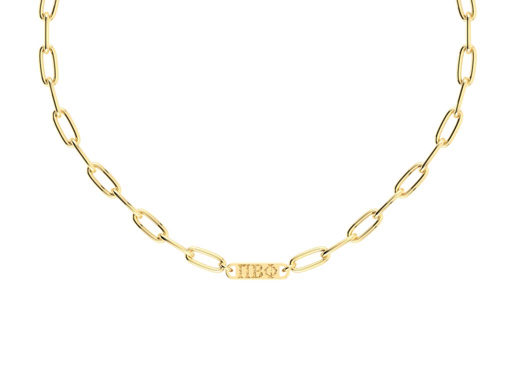 Shawn Paul - Wholesale Pendant/Charm Necklace - Pi Beta Phi Paperclip Bar Necklace