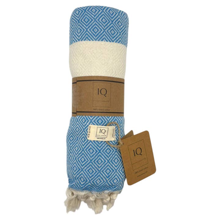 Hamamhåndklæde | Saunahåndklæde | Strandhåndklæde | Brasilien | Lyseblå | 180x100 cm for engroshandel hos cotonIQ