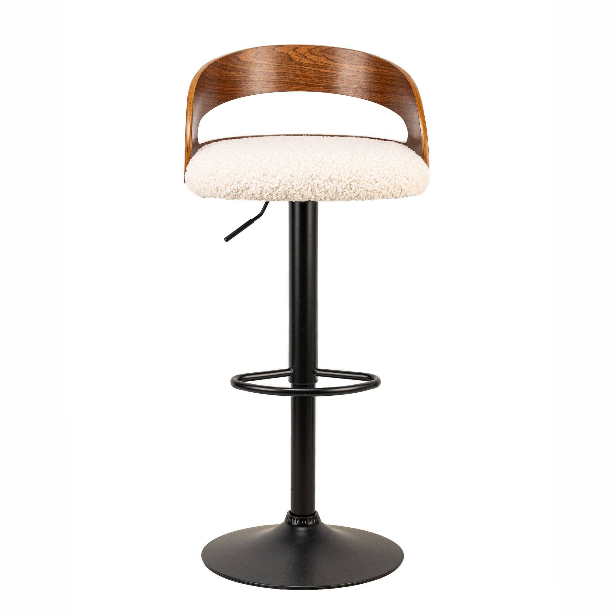 Nordlys - Wholesale Stool - VICTORIA Set of 2 Wood and White Bouclé Bar Stools4