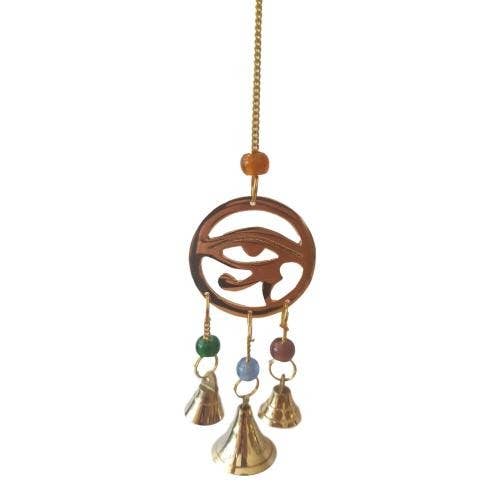 WLM - Vente Accessoire de méditation - Carillon En Laiton Avec Clochettes Et Symbole Oeil D\'Horus0