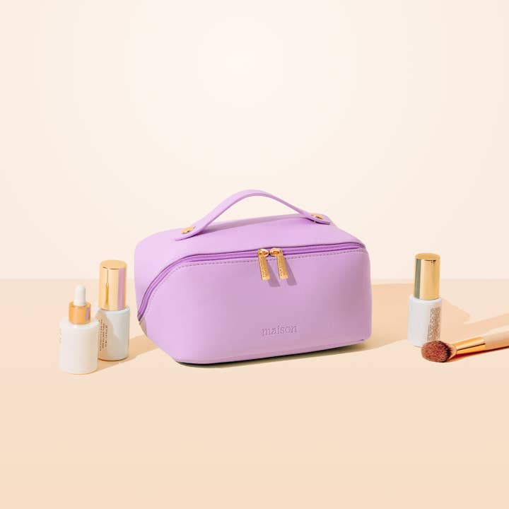 Maison Minimalist - Wholesale Makeup/Cosmetic Bag - SALY | Expandable Travel Makeup Bag23
