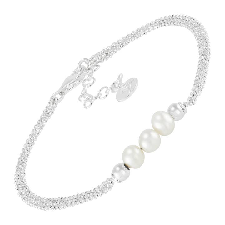 Silpada - Wholesale Beaded Bracelet - Silpada Pearl City Silver Freshwater Pearl Bracelet, 7" + 1"