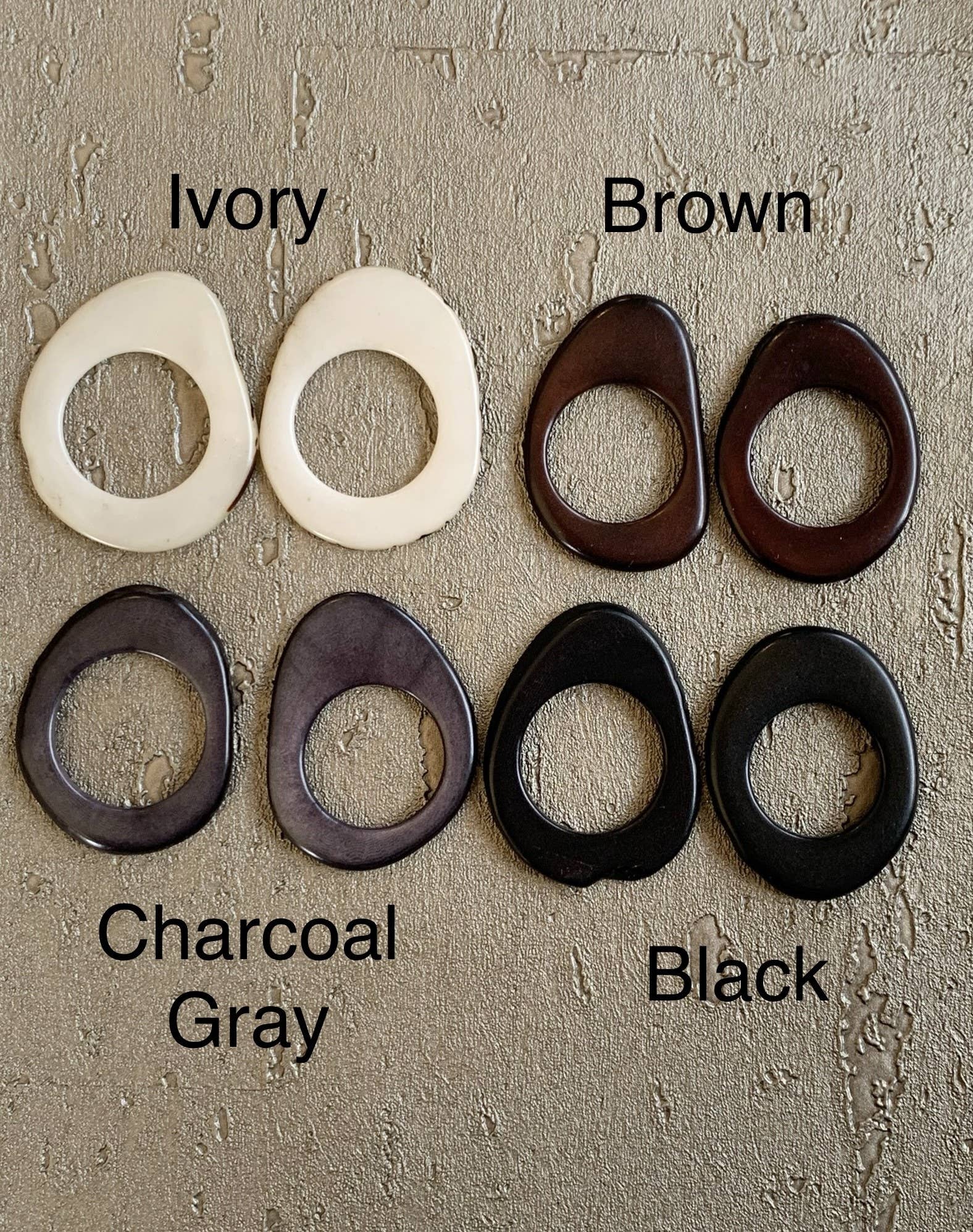 Veronica Riley Martens - Wholesale Dangle Earrings - Donut Shaped Tagua Dangle Earrings3