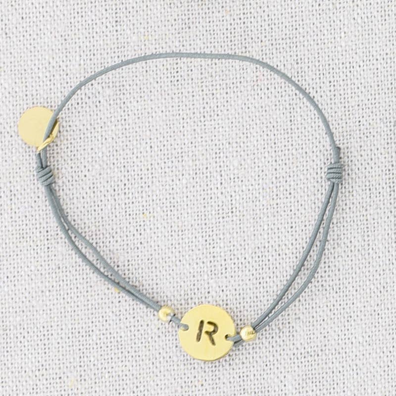 Sonata – wholesale Charm/dangle bracelet – Elastic Bracelet Steel Initial Letter R5