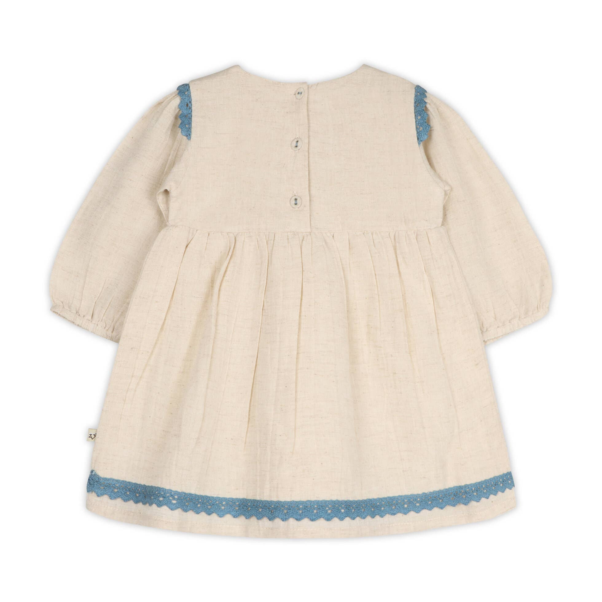 Natural Matera Embroidered Baby Dress & Bloomer (Organic Cotton) for wholesale on Faire4