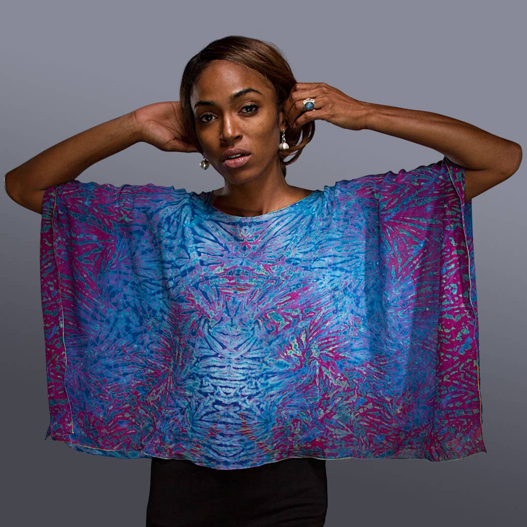 Manifest Color - Vente Poncho – femme - Poncho en soie6