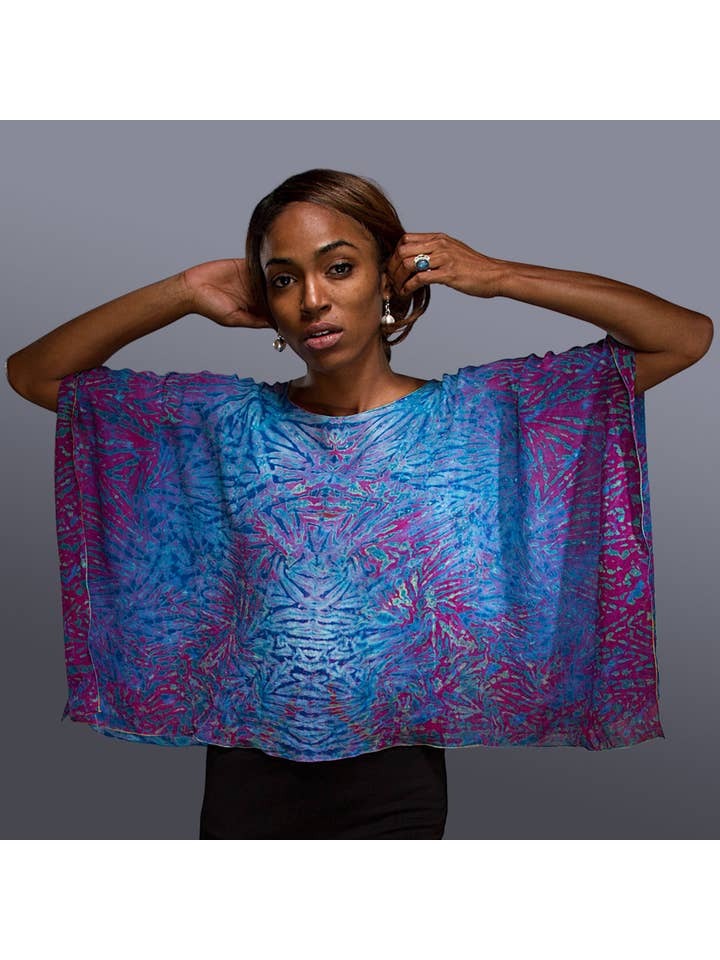 Manifest Color - Vente Poncho – femme - Poncho en soie6