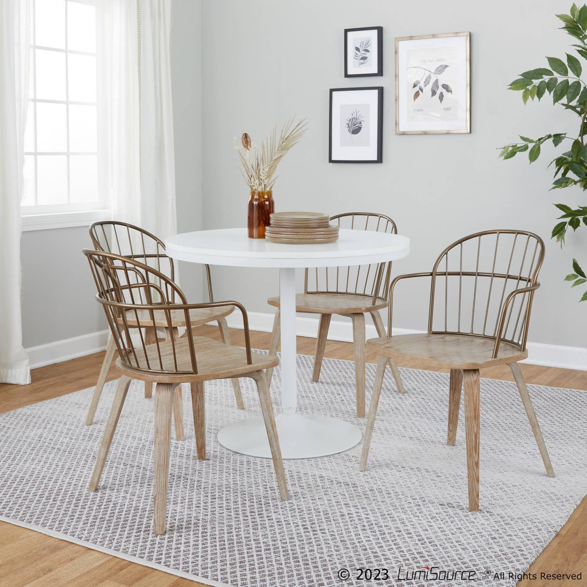 Black Metal Dark Walnut Wood Riley Arm Chair - Set of 2 for wholesale on Faire7