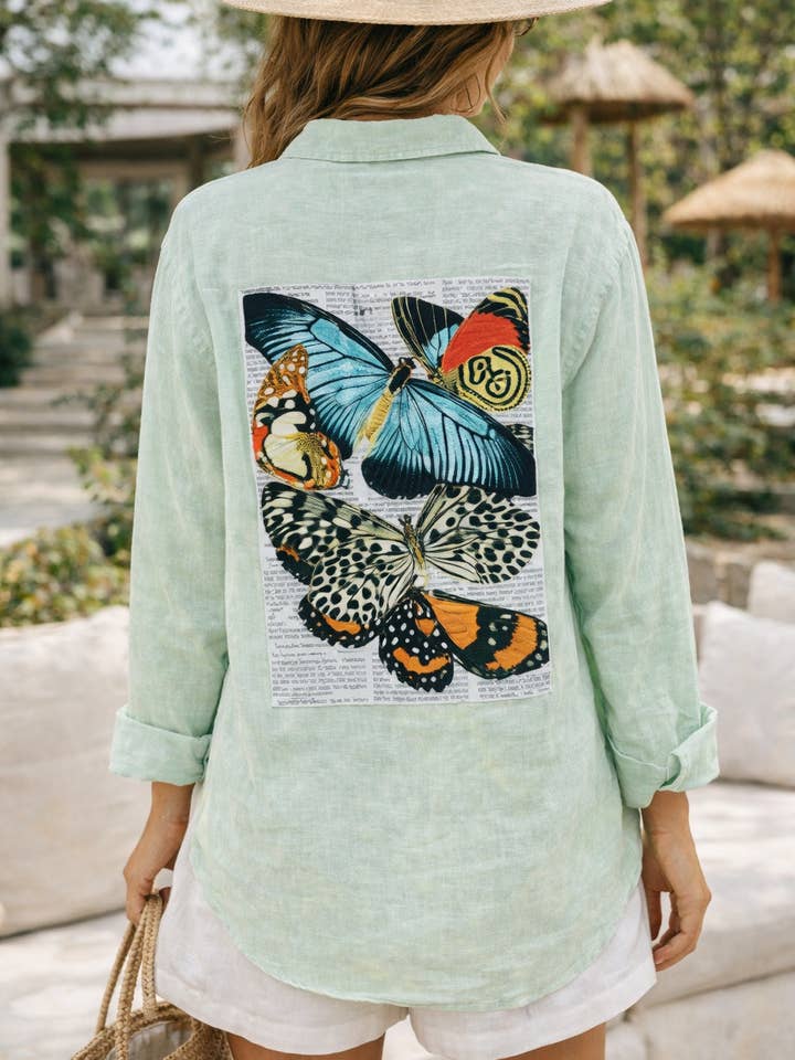 Mariposa Reverie Button-Down for wholesale by The Nu Vintage