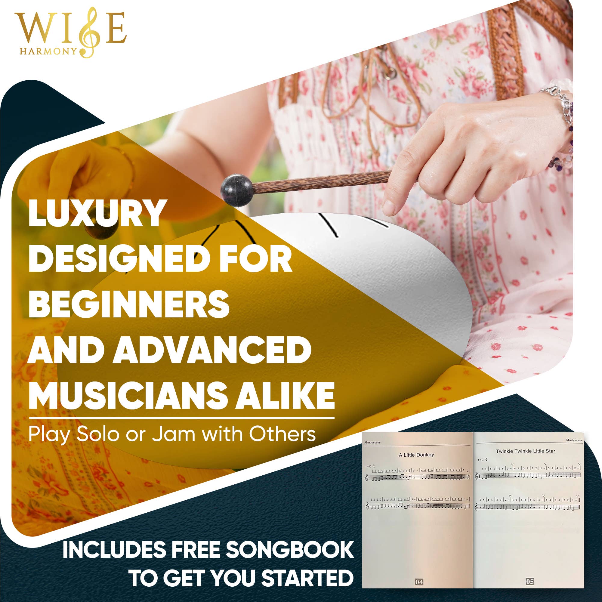 Wise Harmony LLC - Wholesale Musical Instrument - 6-Inch 8-Notes Steel Tongue Drum Meditation Rain Drum3