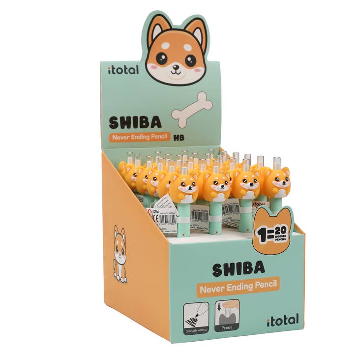 I-Total, I-Drink - Wholesale Pencil - Never Ending Pencil SHIBA - display 24 pcs