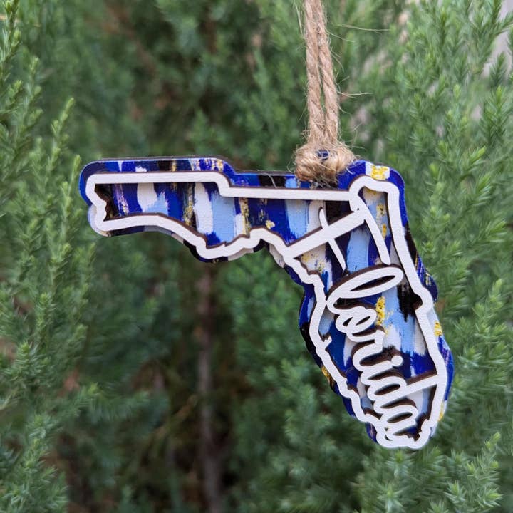 Florida Sandy Shores Christmas Ornament for wholesale by The Little Ornament Shop