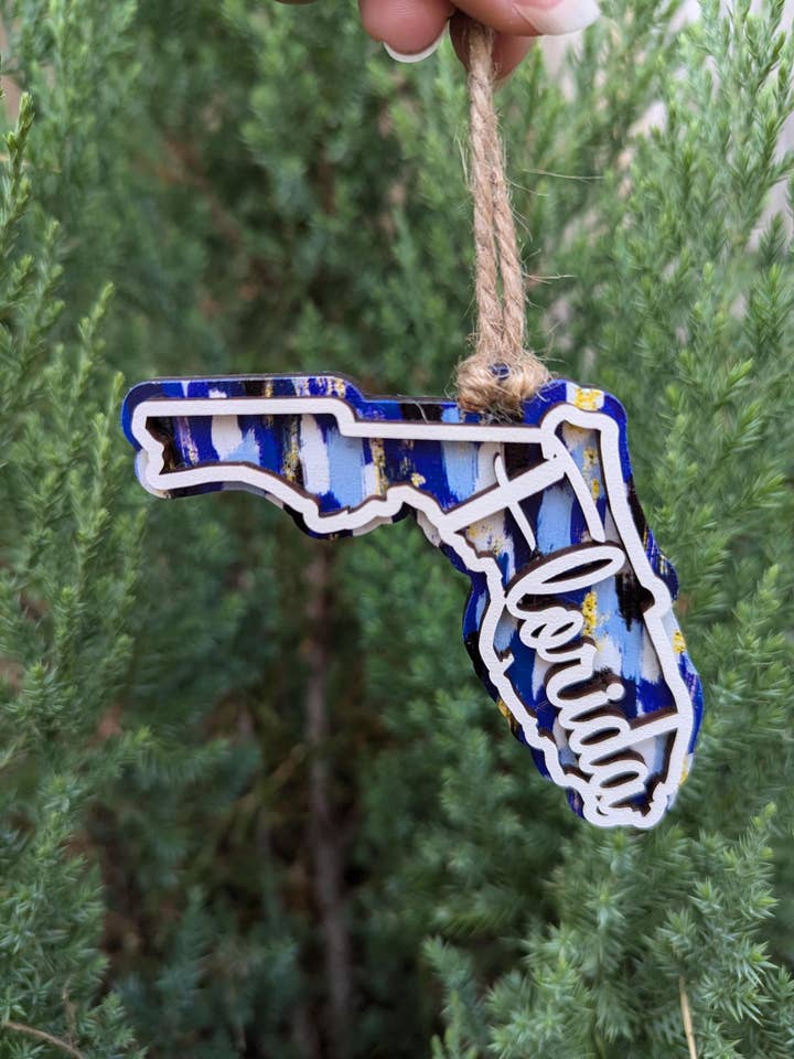 Florida Sandy Shores Christmas Ornament for wholesale by The Little Ornament Shop