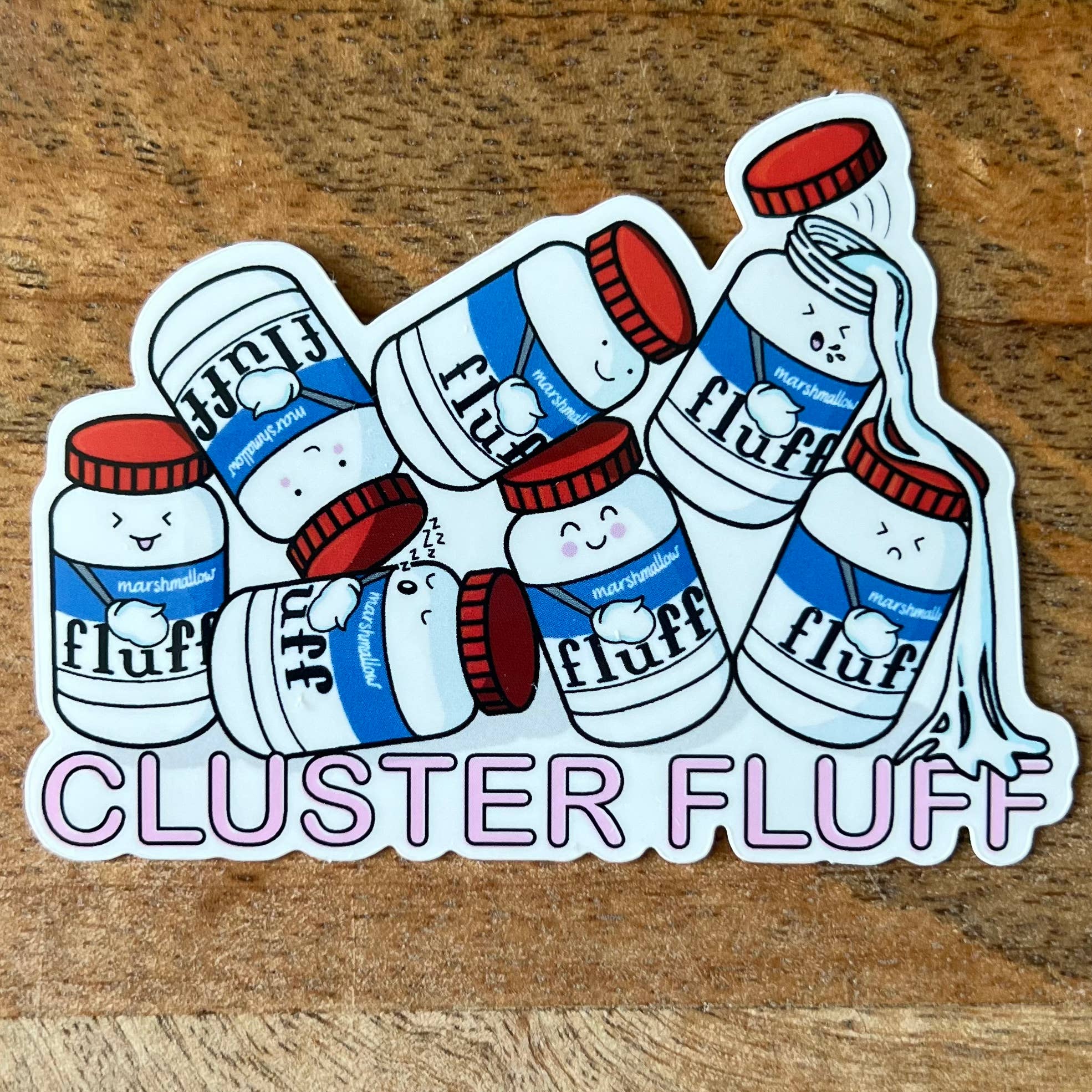 Elissa Surabian Art - Wholesale Sticker - Cluster Fluff Sticker 3.4" x 2.5"0