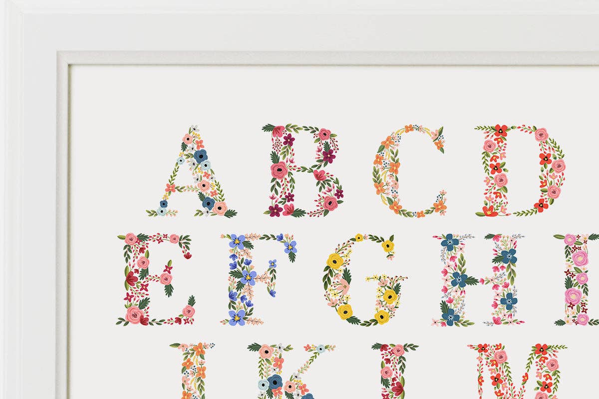 LoveLight Paper - Wholesale Art Print - Bloom Alphabet Chart - Art Print1
