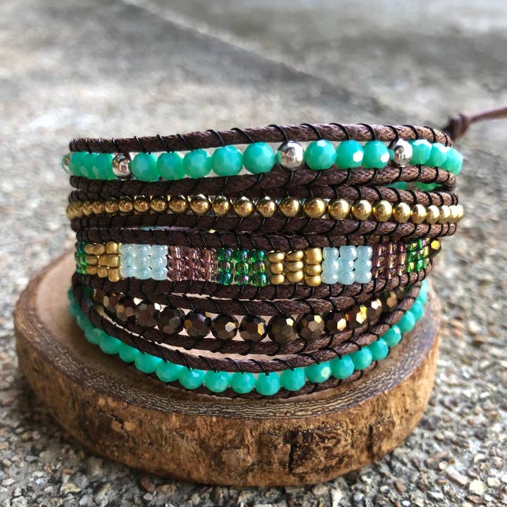 Leather Wrap Bracelets - Crystal Handmade Bracelet for wholesale by SoulTika