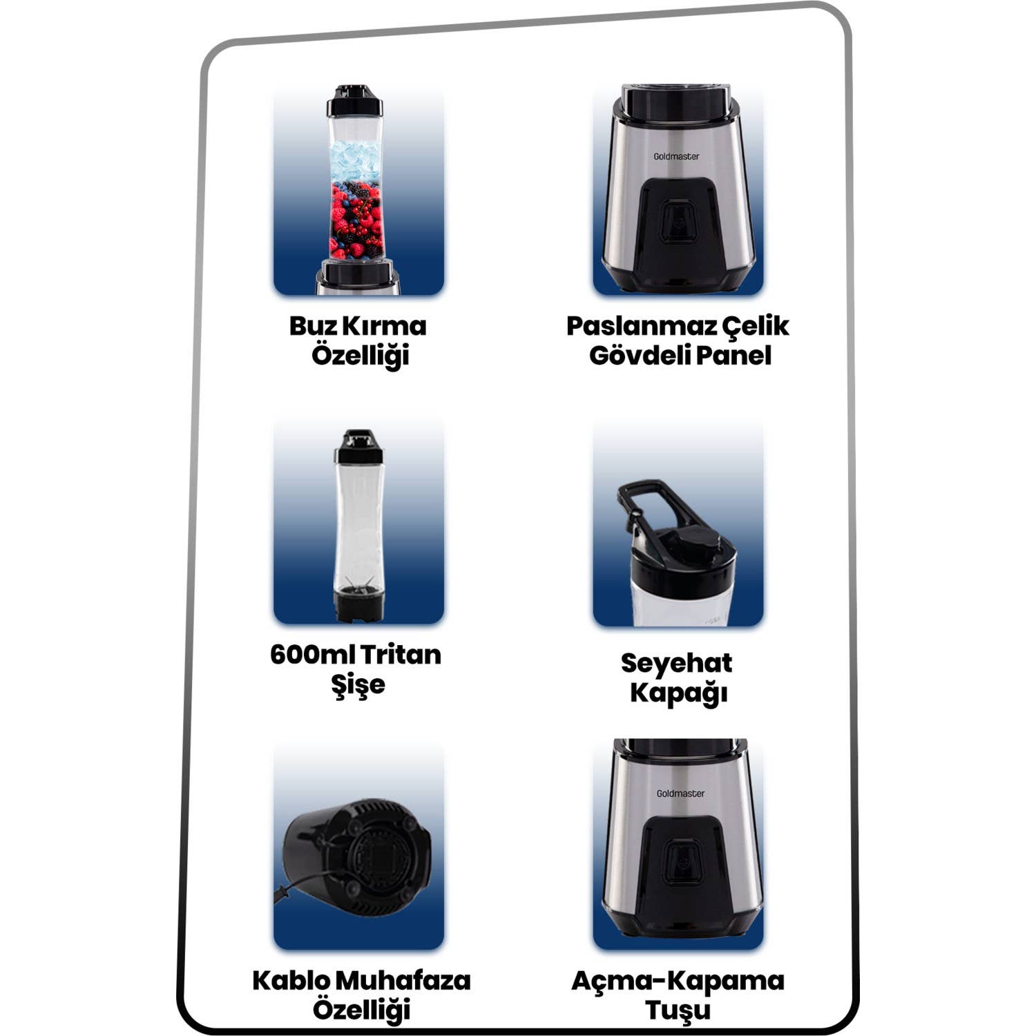 Gri Goldmaster Mixup GM-7259 Persoonlijke Blender RVS voor groothandel op Faire1