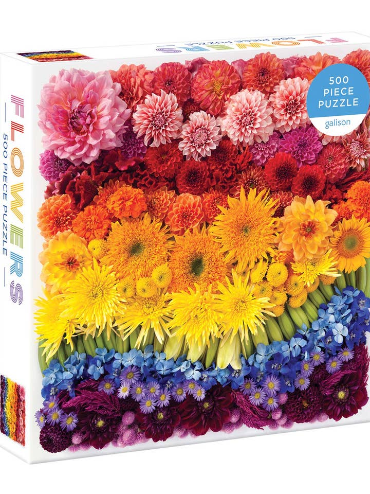 Rainbow Summer Flowers 500 Piece Puzzle for wholesale by Chronicle Books