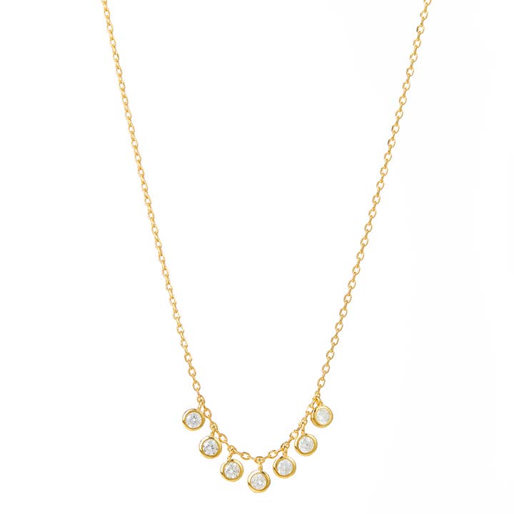 Collier à sept cercles en zircone cubique pour la vente par Elyssa Bass Designs