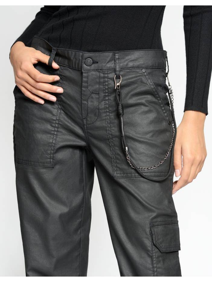 Sort glans GANG Jeans 94Gerda Worker bukser med afslappet pasform for engroshandel på Faire2