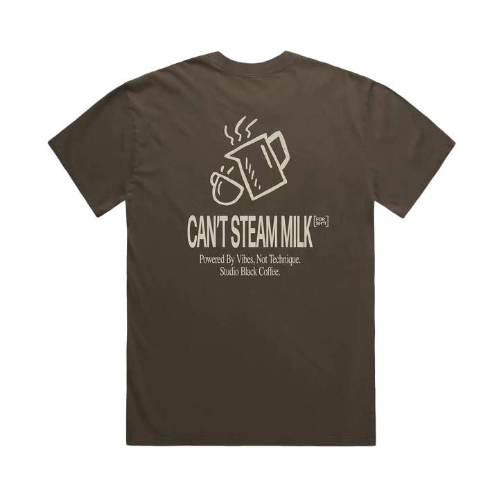 Can't Steam Milk T-Shirt | Brown for wholesale by Studio Black