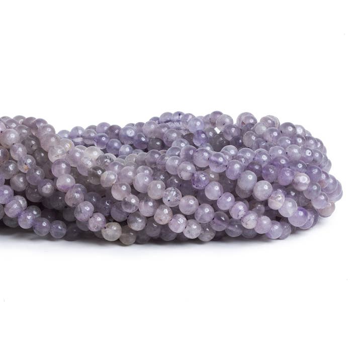 The Bead Traders - Wholesale Beads - 5-6mm Light Amethyst Plain Rounds 12 inch 55 beads