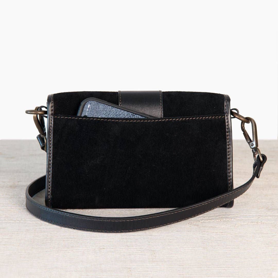 URBAN-EQUESTRIAN - Wholesale Crossbody Bag - Women's - Dalton - Horse Bit Crossbody Luxury Leather Handbag in Black on Black4