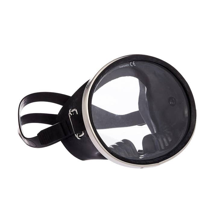 Máscara clásica de goma con forma ovalada de acero inoxidable para pesca submarina en apnea. para venta al por mayor de Scuba Choice