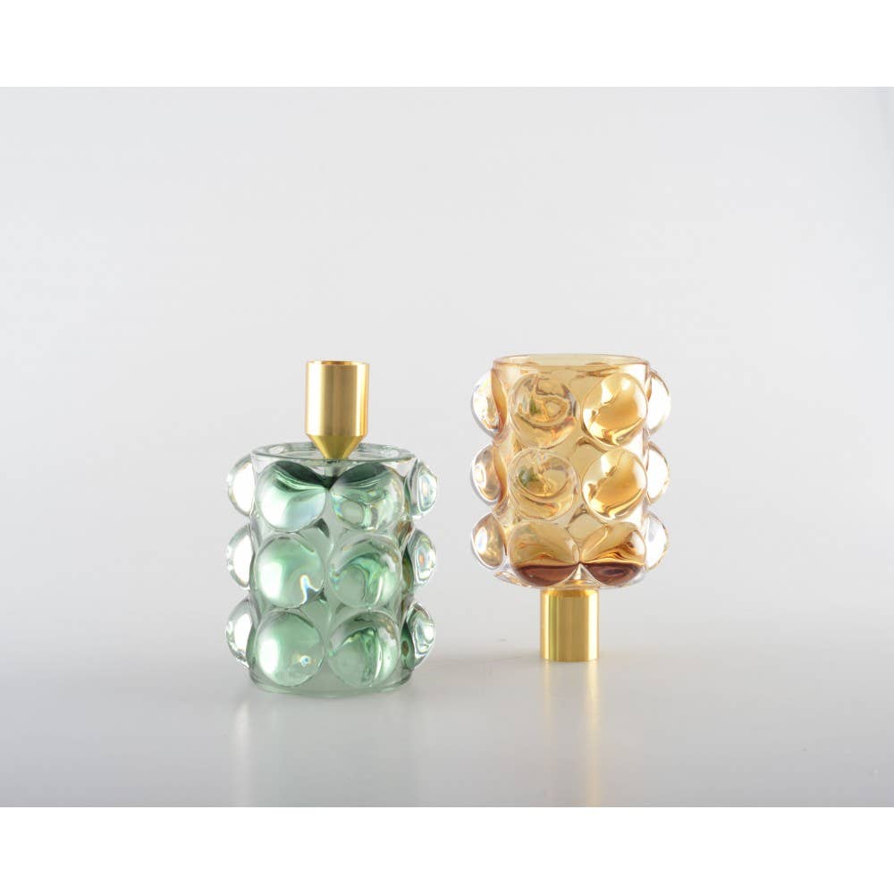 AULICA - Wholesale Candle Holder - Yellow and green bubble candle holders - set of 24