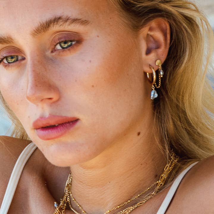 Keshi Co - Vente Boucles d'oreilles pendantes - Keshi Huggy Hoops1