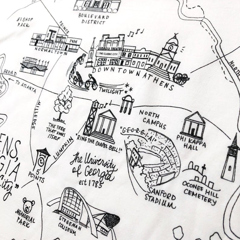 Natty Michelle Paperie - Wholesale Tea Towel - Athens, Georgia XL Flour Sack Towel4