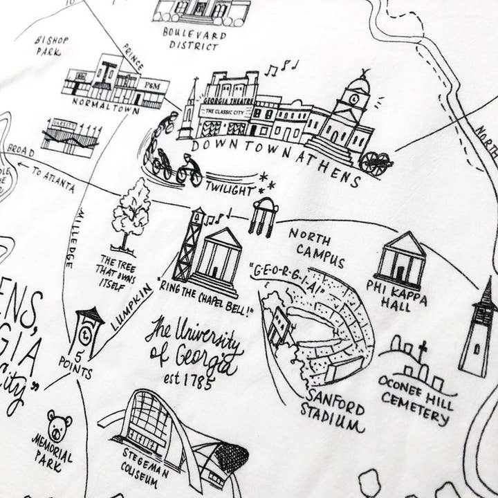 Natty Michelle Paperie - Wholesale Tea Towel - Athens, Georgia XL Flour Sack Towel3