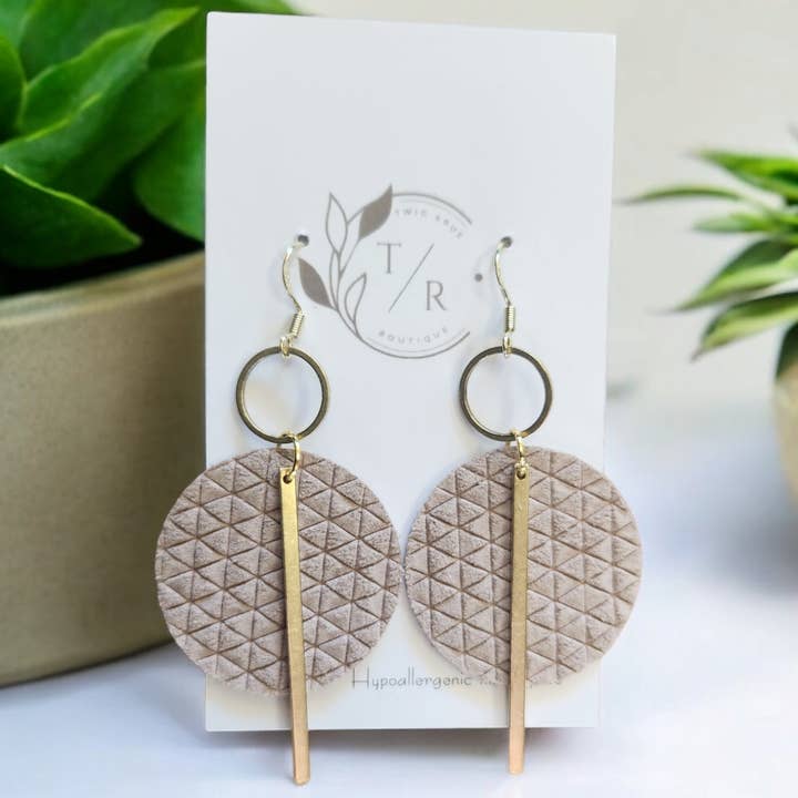 Twig & Rue boutique - Wholesale Dangle Earrings - Jude| Embossed Leather Collection4