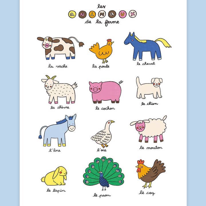 Immaginario degli animali della fattoria per la vendita all'ingrosso da parte di Marylou Chalon