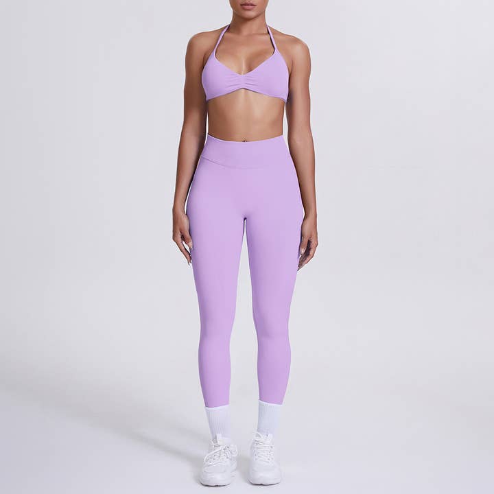 Sodalemon - Wholesale Activewear Set - Women's - Women Yoga Set: High-Waisted Leggings + Halter Neck Bra37