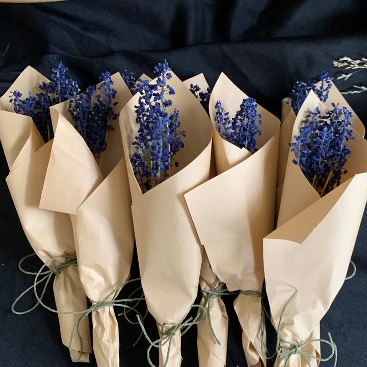 Twig and Snip - Wholesale Dried/Pressed Flowers - Dried Blue Grape Hyacinth Flowers - Natural Cool Tones5