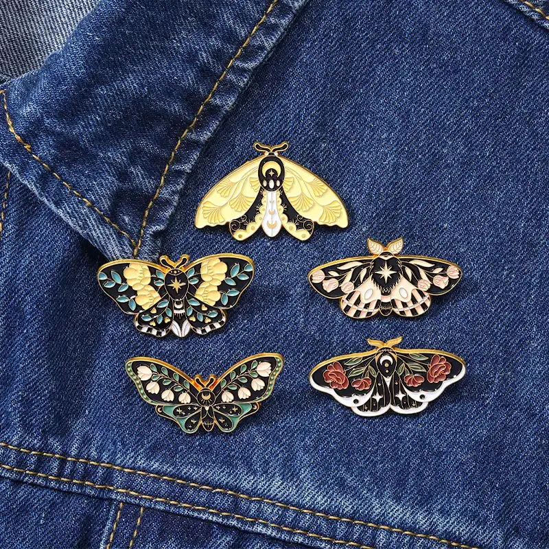Magnifique Hearts - Wholesale Lapel Pin/Button - Floral Moth Butterfly Enamel Pins - Beautiful brooch pins13