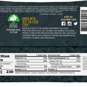 AcornBar – Engroshandel Snackbars – Tranebær Orange Kokos1