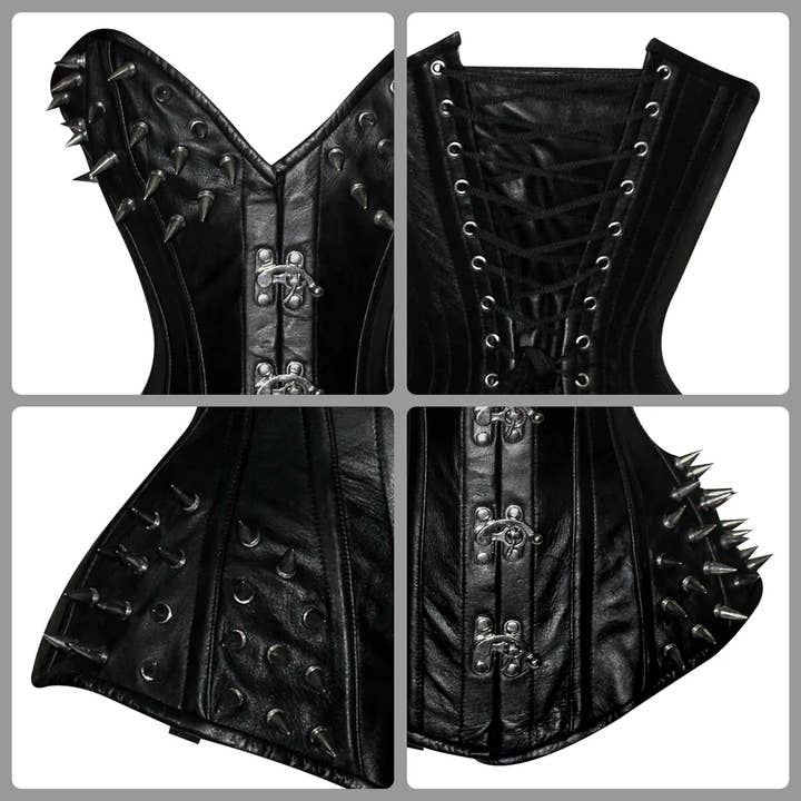 Attire Fashion Club - Wholesale Corset - Women's - Vintage Steampunk Leather Corset with Steel Boning