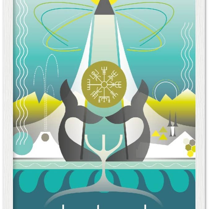 Poster mit Holzrahmen aus Island, Premium-Mattpapier für den Großhandel von Max & Oscar