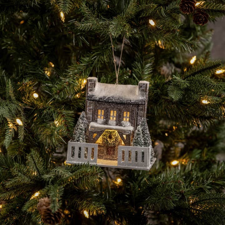 Ragon House - Wholesale Ornament - CABIN W/ PORCH ORNAMENT1
