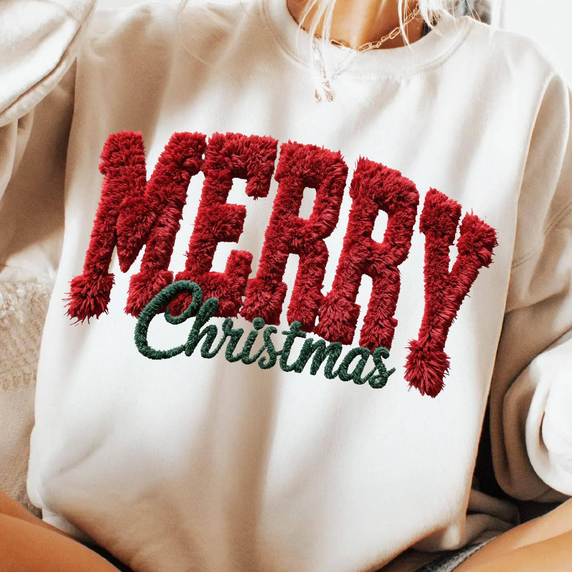 Glaime - Wholesale T-Shirt (Graphic) - Women's - Comfort Colors Merry Christmas Shirt, Latch Hook Yarn Xmas5