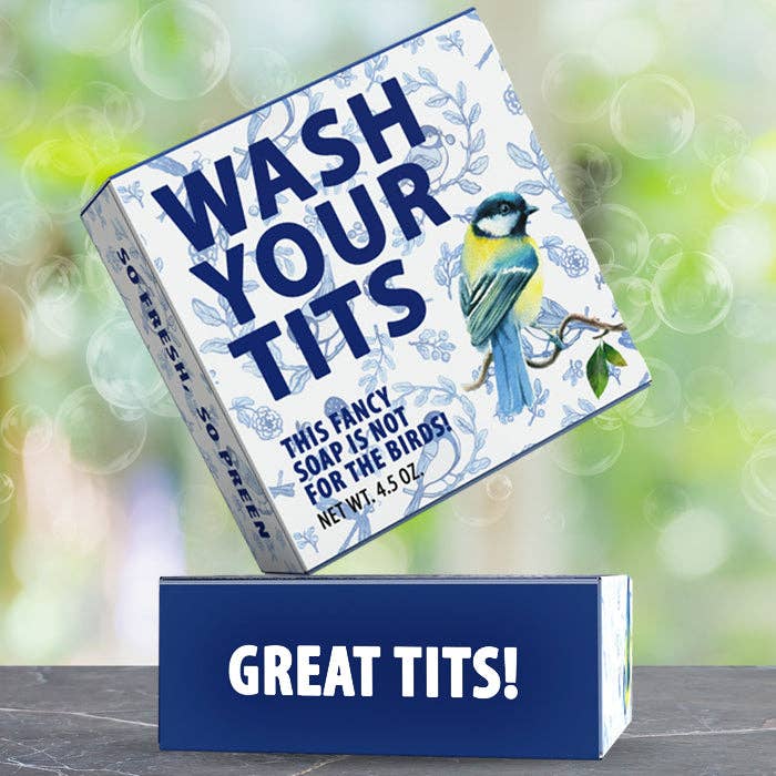 Totally Cheesy - Wholesale Bar Soap - Wash Your Tits Bird Pun Soap | Funny Novelty Gift